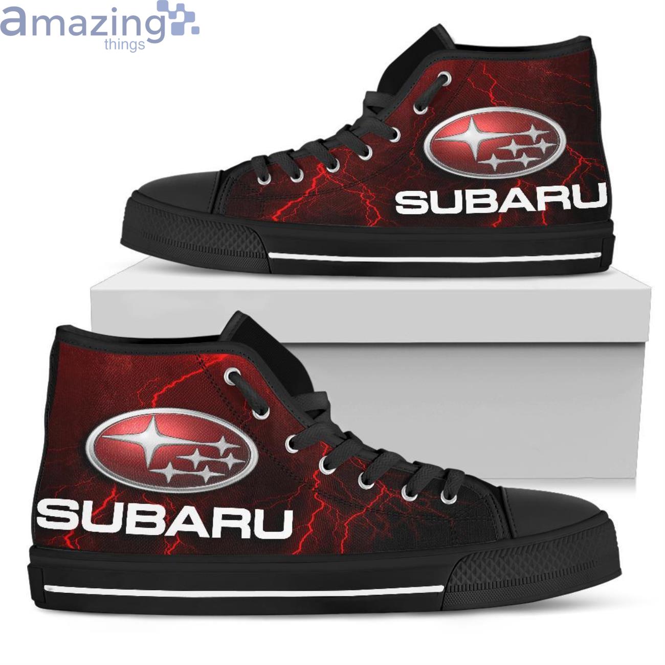 Subaru Thunder and Lightning Red High Top Shoes Product Photo 1