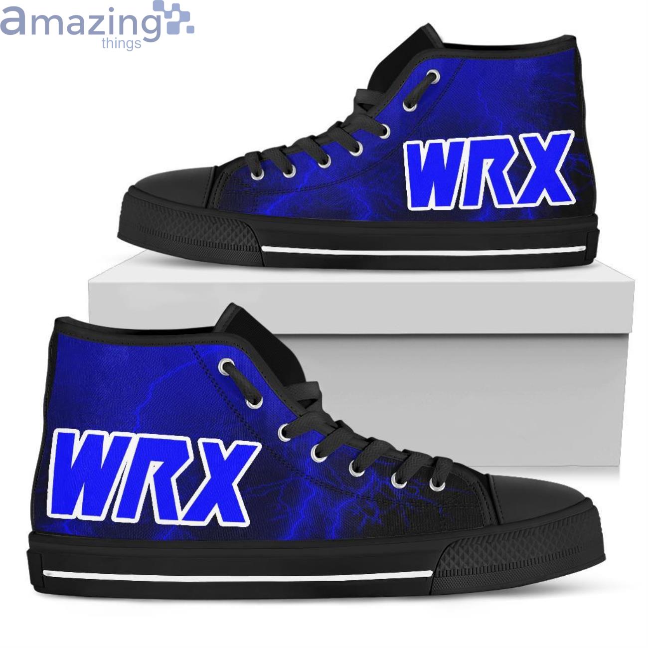 Subaru Wrx Thunder and Lightning Blue High Top Shoes Product Photo 1