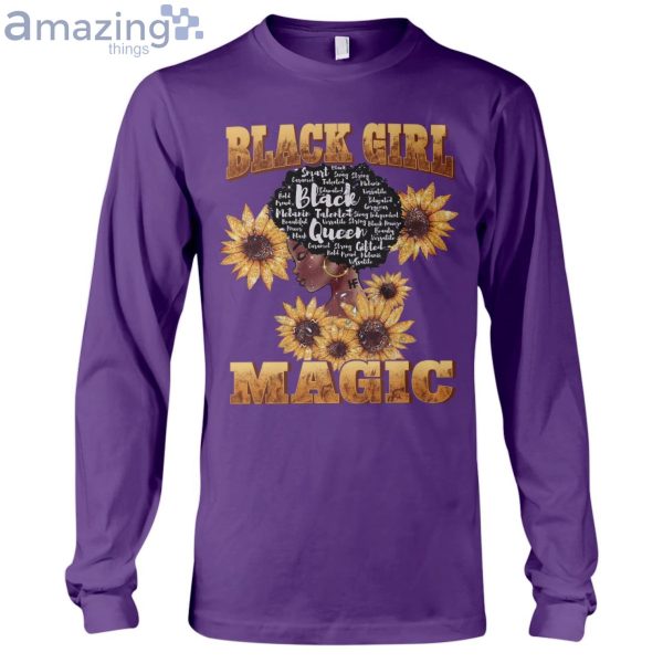 Sunflowers Black Girl Magic Long Sleeve T-Shirt Product Photo 3