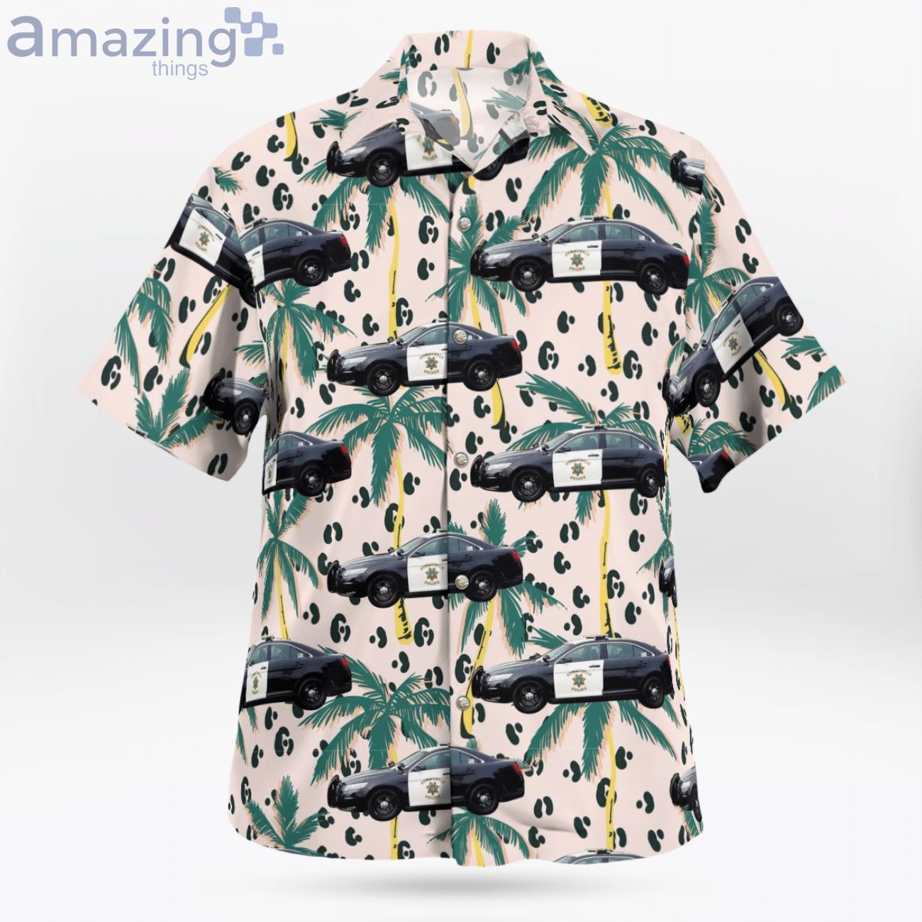 Sunnyvale California Sunnyvale Police Department Ford Interceptor Sedan Hawaiian Shirt image Sunnyvale California Sunnyvale Police Department Ford Interceptor Sedan Hawaiian Shirt Product Photo 2