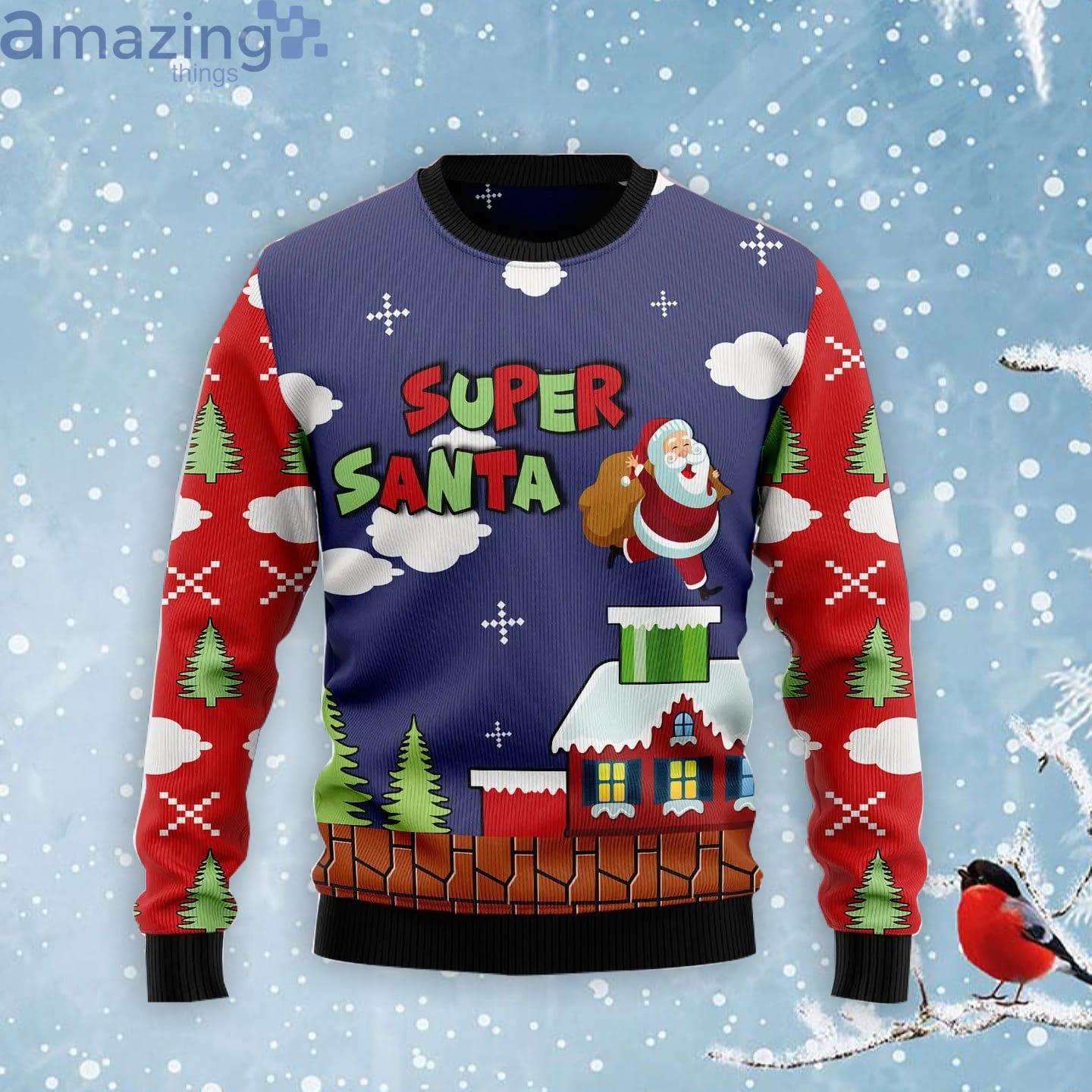 Super Santa Ugly Christmas Sweater Product Photo 1 Super Santa Ugly Christmas Sweater Product Photo 1