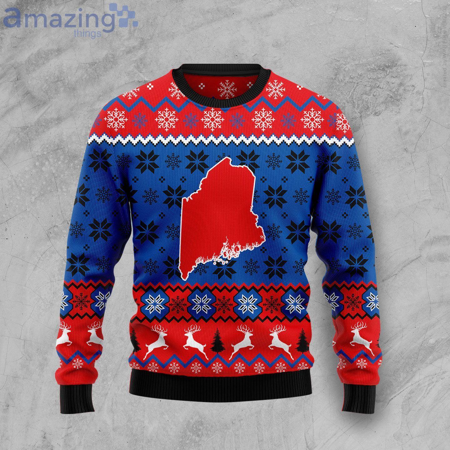 Sweet Home Maine Map Ugly Christmas Sweater image Sweet Home Maine Map Ugly Christmas Sweater Product Photo 1 Product photo 1