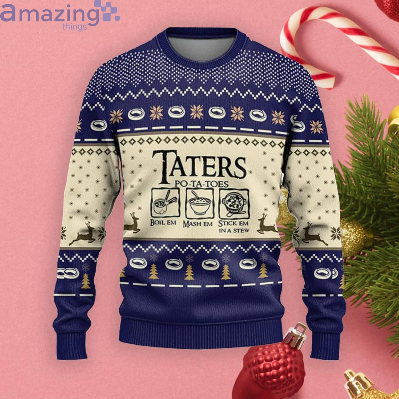 Taters Potatoes Christmas Gift Ugly Christmas Sweater Product Photo 1 Taters Potatoes Christmas Gift Ugly Christmas Sweater Product Photo 1