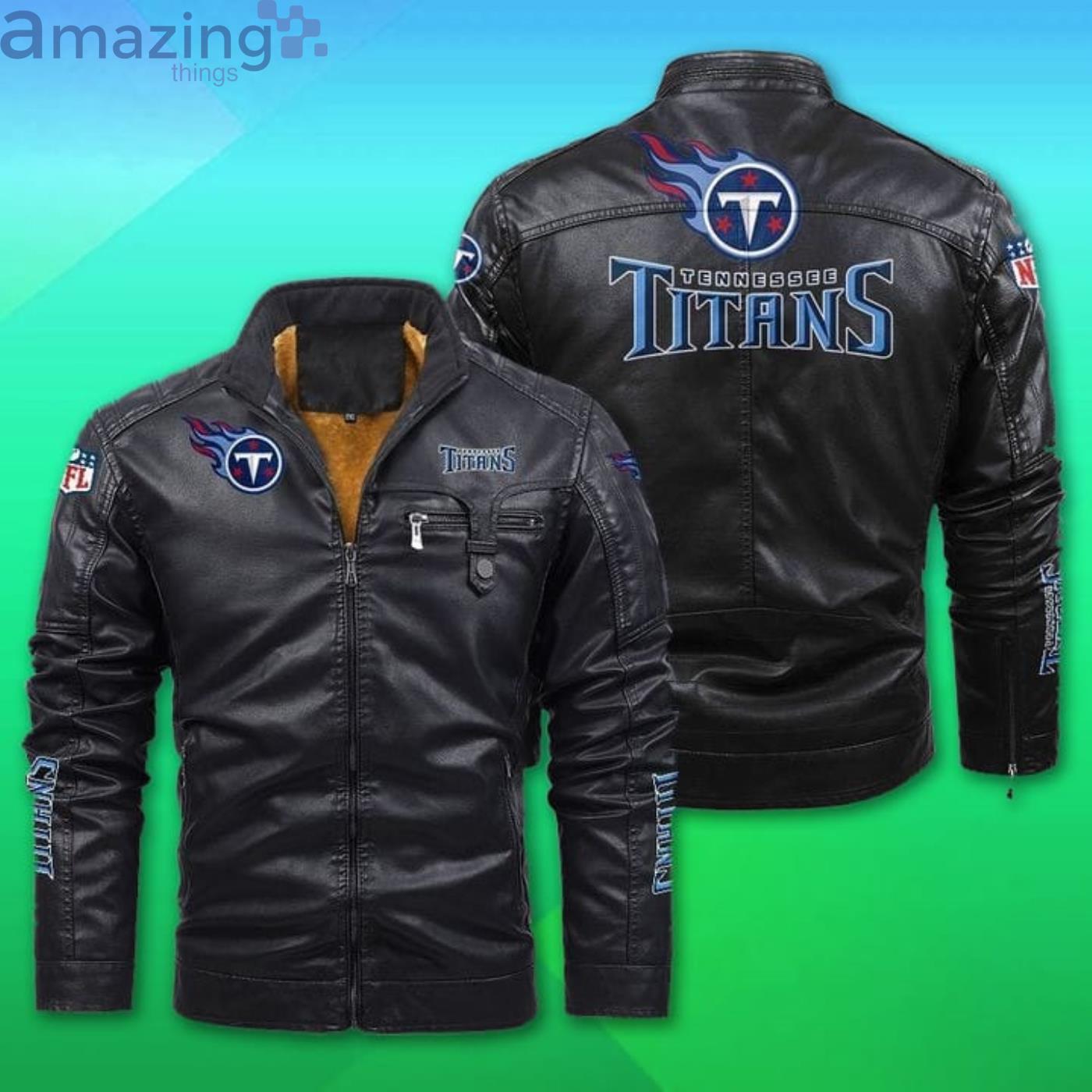 Tennessee Titans Fleece Leather Jacket