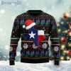 Texas Bluebonnet Map Santa Hat Ugly Christmas Sweater