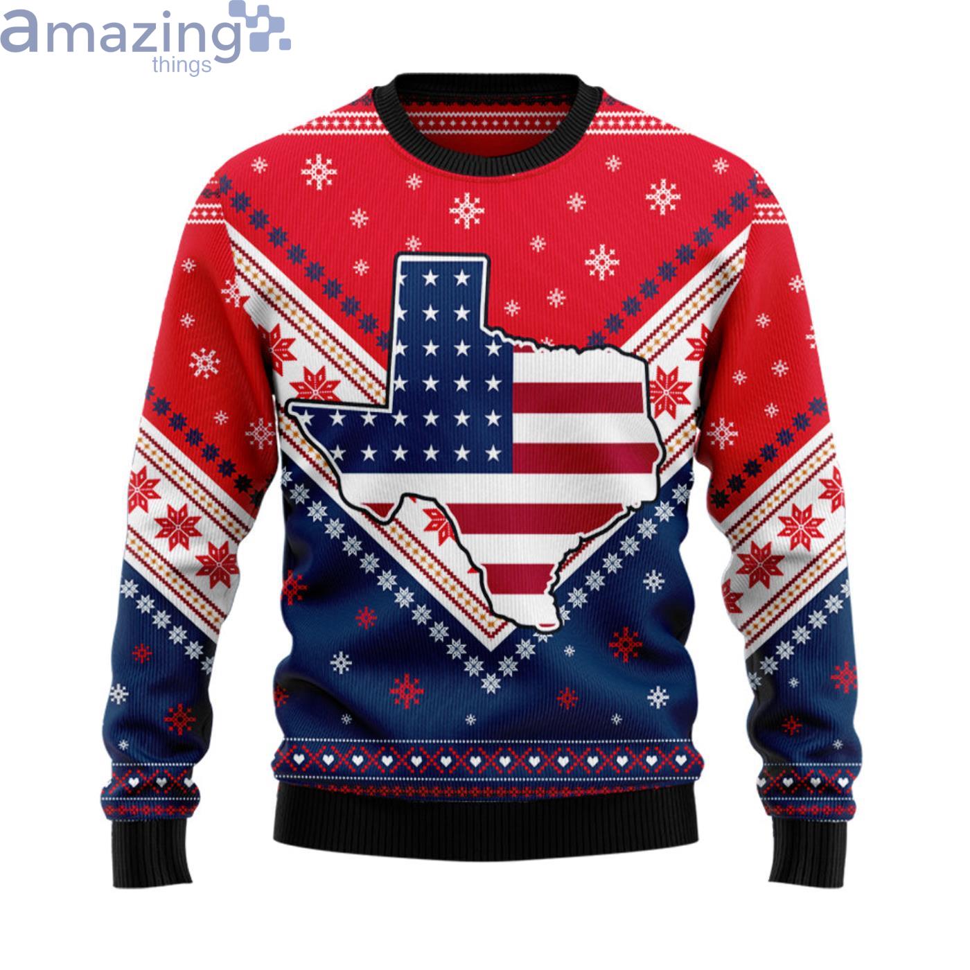 Houston Texans Christmas Tree Pattern Ugly Christmas Sweater - Freedomdesign