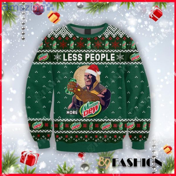 Thanos Less People More Mountain Dew Christmas Sweater Product Photo 1