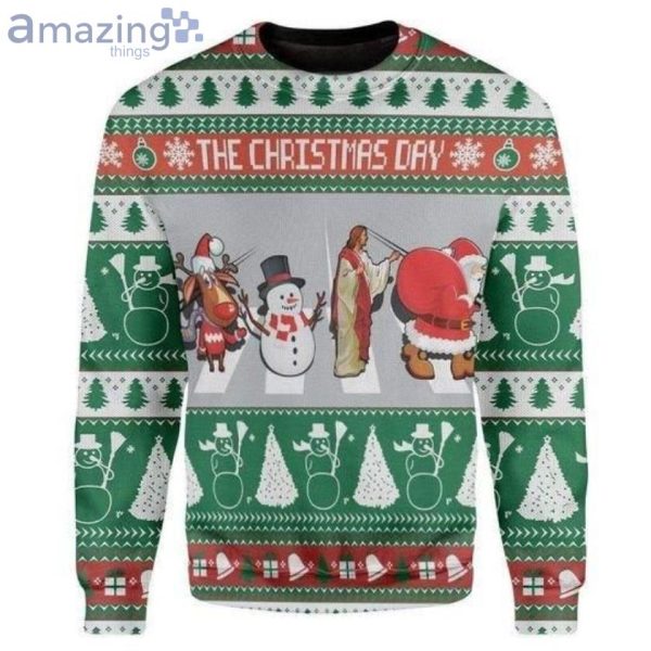 The Christmas Day Street Walking Ugly Christmas Sweater Product Photo 1