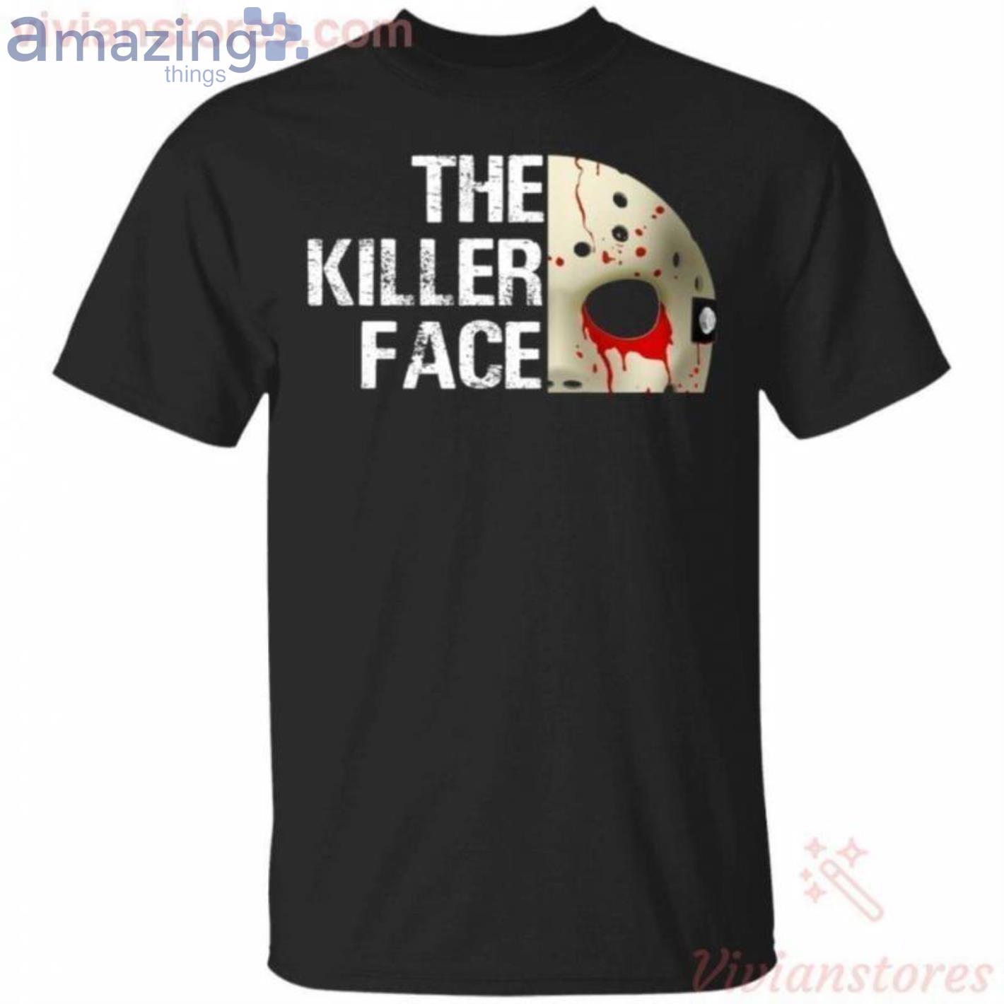 The Killer Face Jason Voorhees Funny Halloween T Shirt image The Killer Face Jason Voorhees Funny Halloween T-Shirt Product Photo 1 Product photo 1