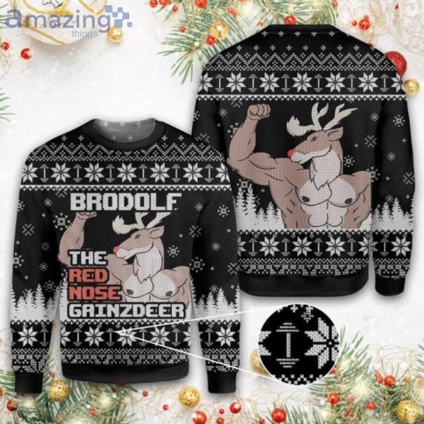 The Red Nose Gainzdeer Christmas Ugly Sweater Product Photo 1