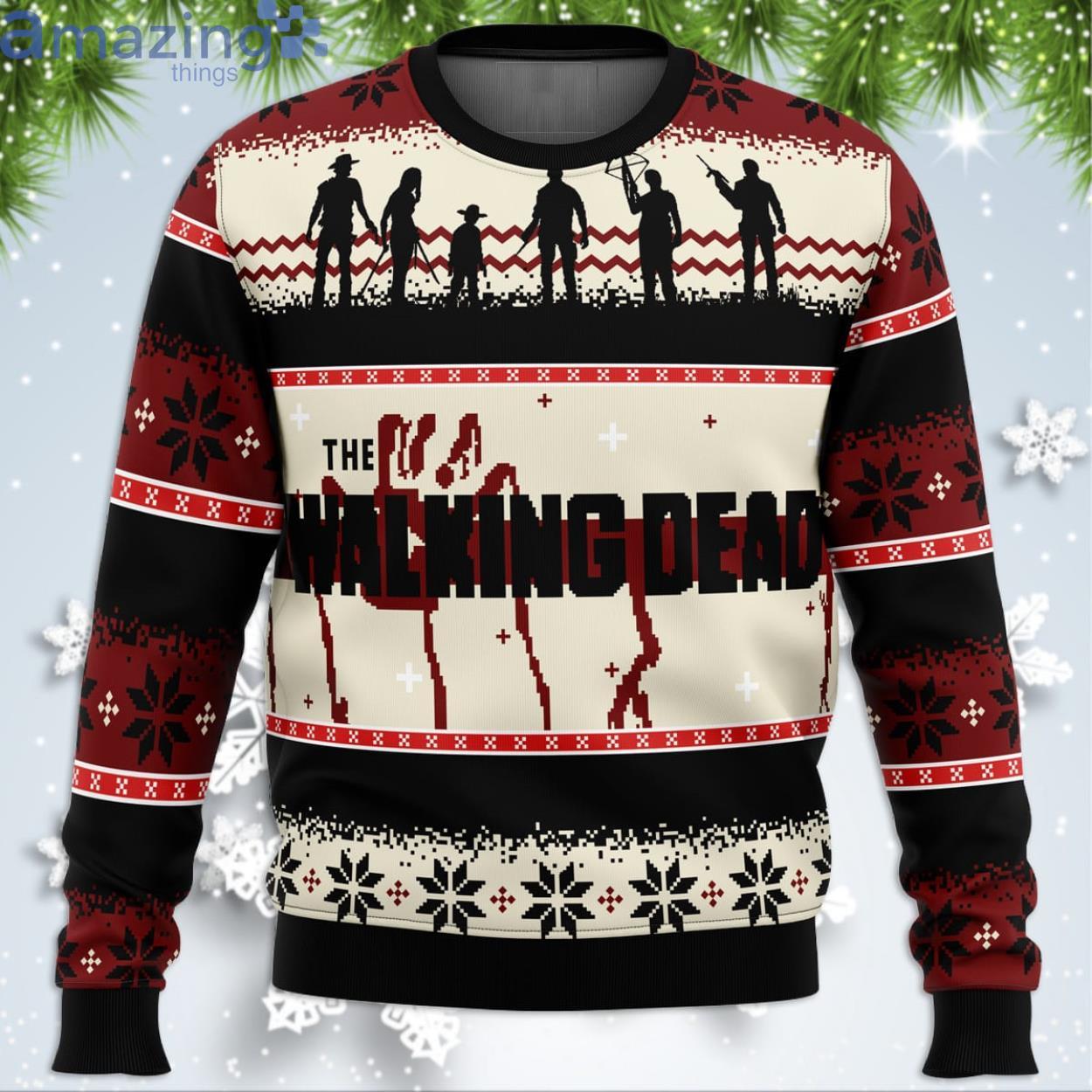 The Walking Dead Funny Christmas Gift Ugly Christmas Sweater Product Photo 1