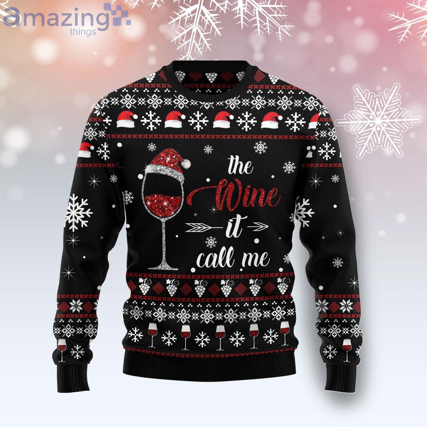 The Wine It Call Me Wine Lover Ugly Christmas Sweater Product Photo 1