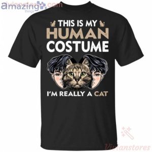 This Is My Human I'm Really A Cat Halloween T-Shirt Product Photo 1