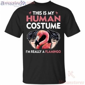 This Is My Human I'm Really A Flamingo Halloween T-Shirt Product Photo 1