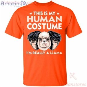 This Is My Human I'm Really A Llama Halloween T-Shirt Product Photo 2
