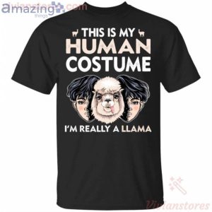This Is My Human I'm Really A Llama Halloween T-Shirt Product Photo 1