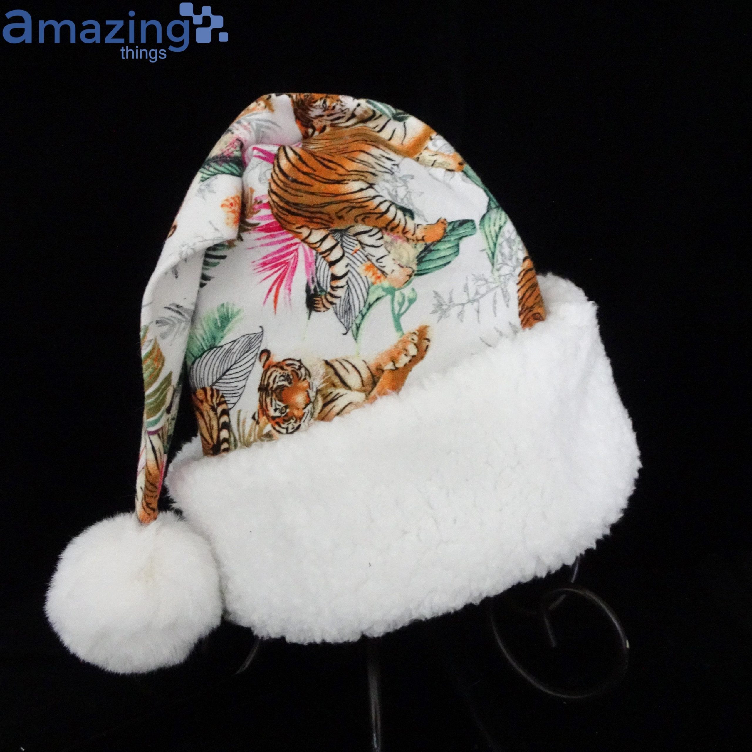 Tiger Christmas Santa Hat For Adult And Child image Tiger Christmas Santa Hat For Adult And Child Product Photo 2