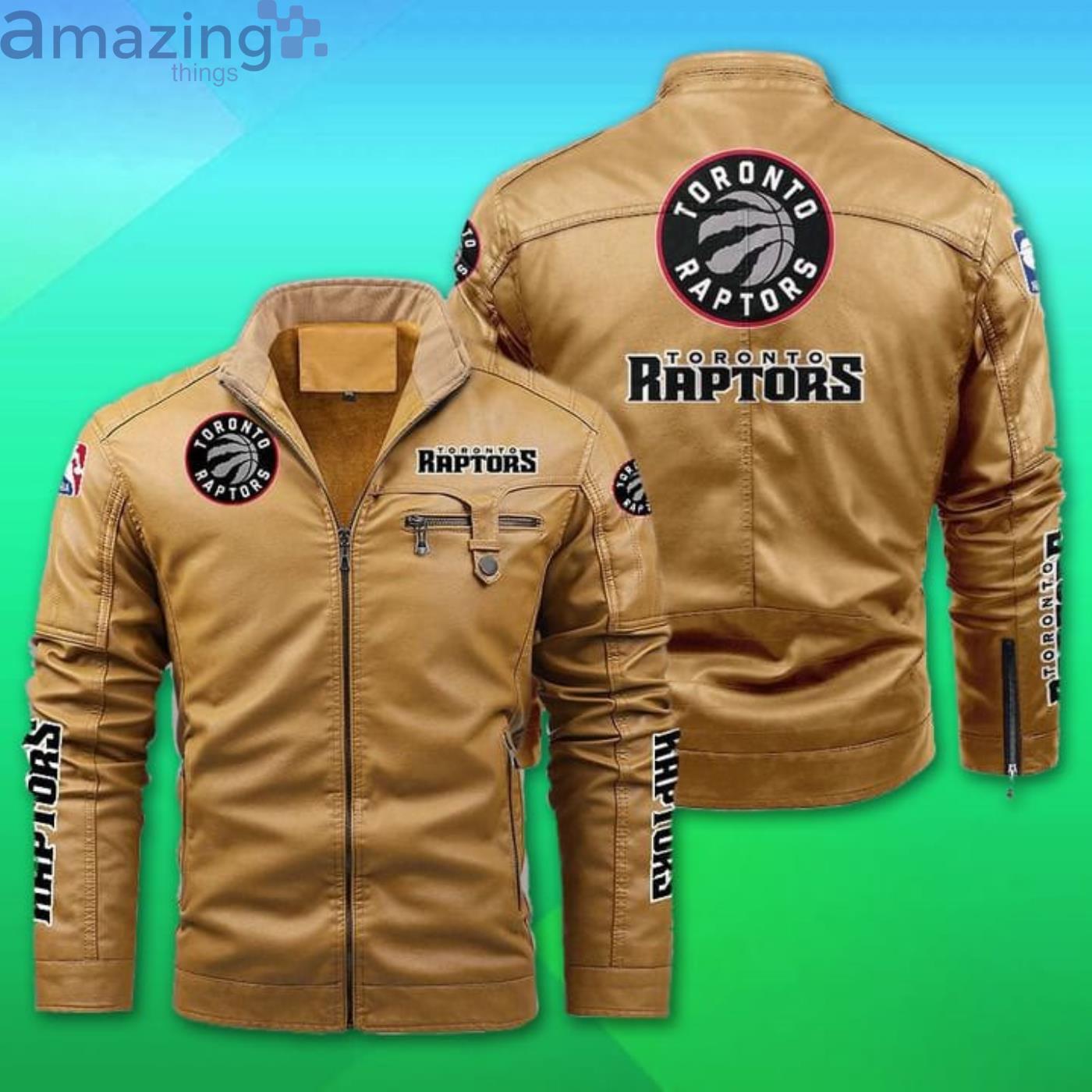 Toronto Raptors Fleece Leather Jacket image Toronto Raptors Fleece Leather Jacket Product Photo 2