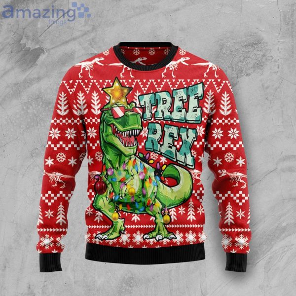 Tree Rex T-Rex Dinosaur Cool T-Rex Ugly Christmas Sweater Product Photo 1