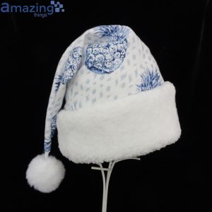 Tropical Blue Pineapple Christmas Santa Hat For Adult And Child Product Photo 1