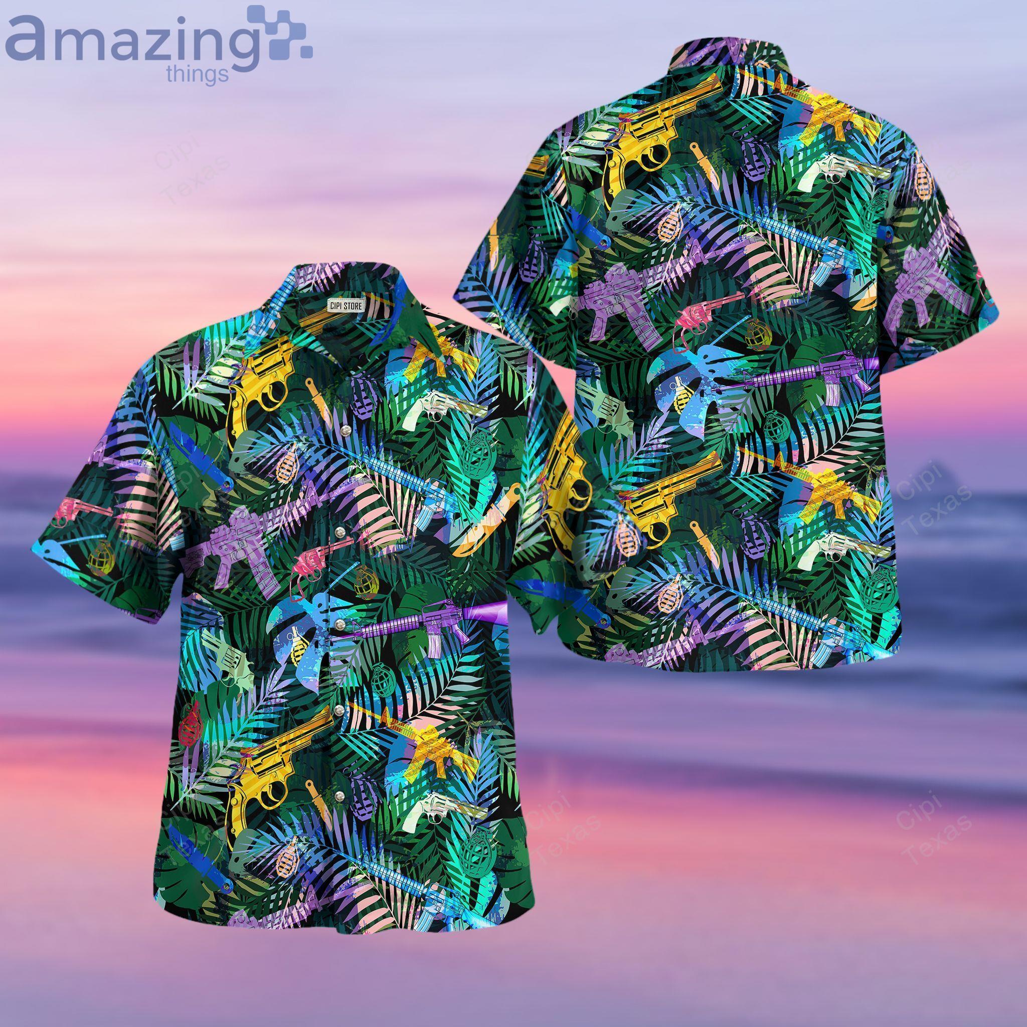 Tropical Gun Lovers Pattern Hawaiian Shirt For Men And Women Product Photo 1 Tropical Gun Lovers Pattern Hawaiian Shirt For Men And Women Product Photo 1