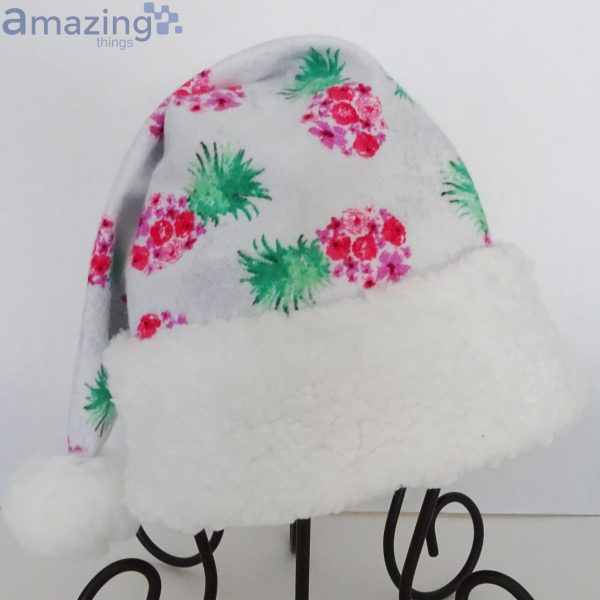 Tropical Pineapple Beach Christmas Santa Hat For Adult And Child Product Photo 4