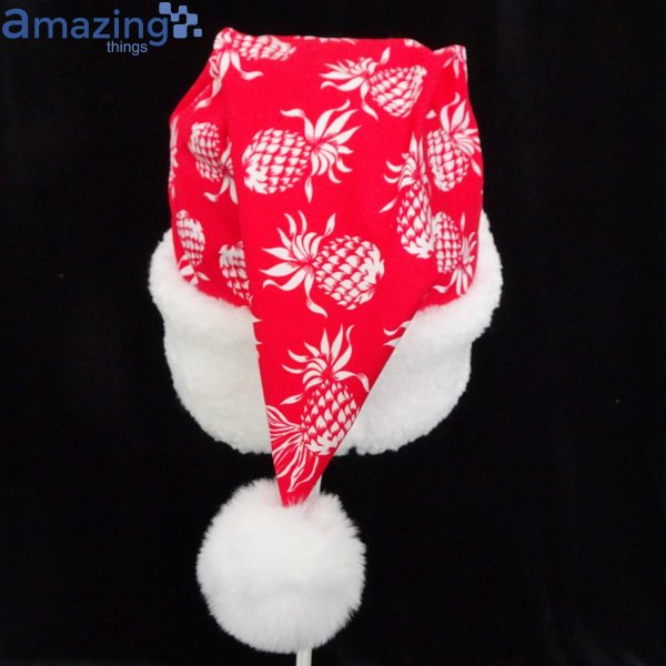 Tropical Pineapple Red White Island Style Christmas Santa Hat For Adult And Child Product Photo 3