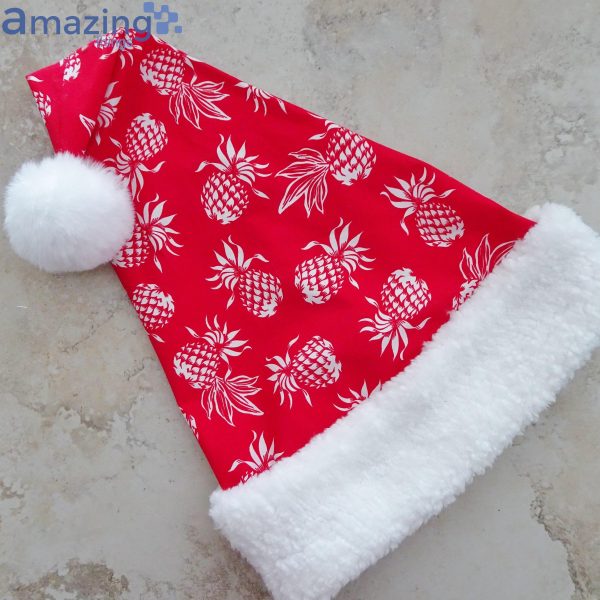 Tropical Pineapple Red White Island Style Christmas Santa Hat For Adult And Child Product Photo 4