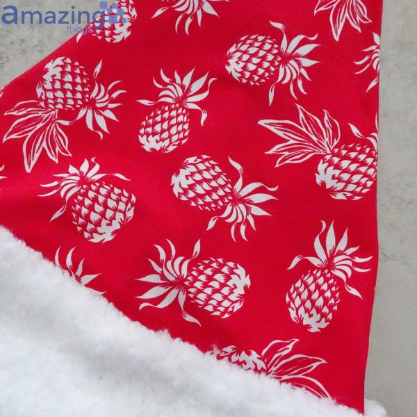 Tropical Pineapple Red White Island Style Christmas Santa Hat For Adult And Child Product Photo 5