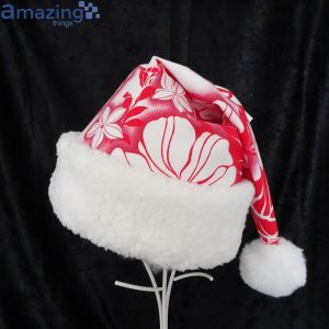 Tropical Red And White Christmas Santa Hat For Adult And Child Product Photo 2