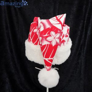 Tropical Red And White Christmas Santa Hat For Adult And Child Product Photo 3