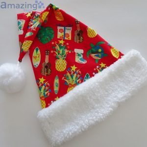 Turtle Pineapple Christmas Decors Pattern Christmas Santa Hat For Adult And Child image Turtle Pineapple Christmas Decors Pattern Christmas Santa Hat For Adult And Child Product Photo 3