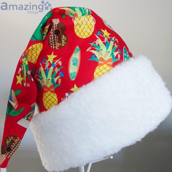 Turtle Pineapple Christmas Decors Pattern Christmas Santa Hat For Adult And Child Product Photo 5