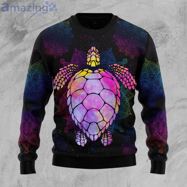 Turtle Purple Mandala Style Lover Ugly Christmas Sweater Product Photo 1