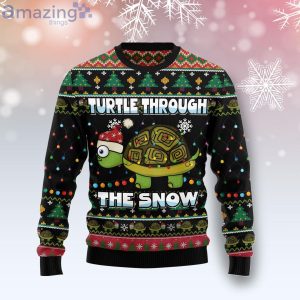 Turtle Through The Snow Funny Family Ugly Christmas Sweater