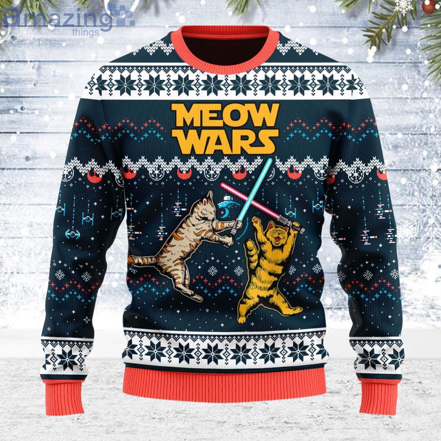 Ugly Christmas Sweater Meow Wars Christmas 3D Sweater image Ugly Christmas Sweater Meow Wars Christmas 3D Sweaterproduct photo 1 Product photo 1