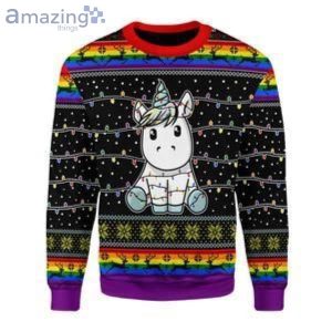 Unicorn Christmas Tree Ugly Christmas Sweater Product Photo 1