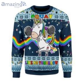 Unicorn Squat Like No Tomorrow Ugly Christmas Sweater Product Photo 1 Product photo 1