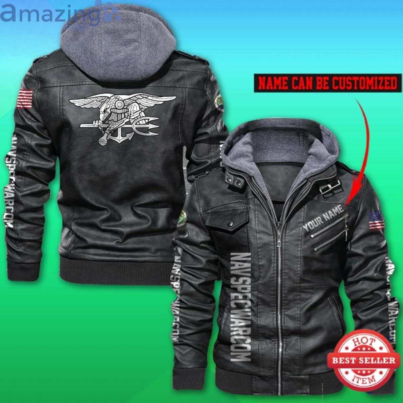 United States Navy Seals Custom Name Name Leather Jacket Product Photo 1