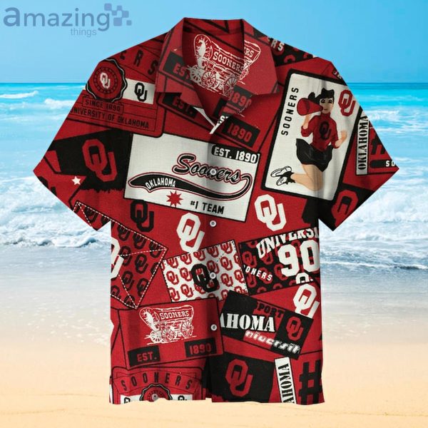 University Of Oklahoma Vintage Fans Gift Logo Sport Lover Hawaiian Shirt Product Photo 1