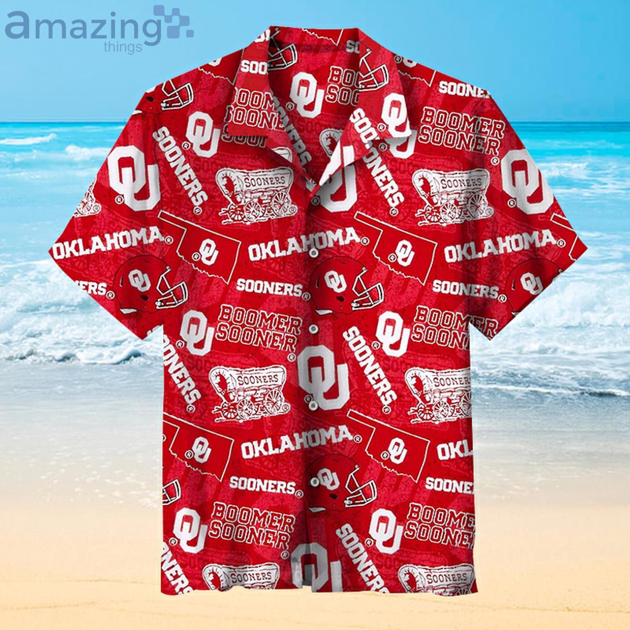 University Of Oklahoma Vintage Fans Gift Logo Sport Lover Red Hawaiian Shirt image University Of Oklahoma Vintage Fans Gift Logo Sport Lover Red Hawaiian Shirt Product Photo 1