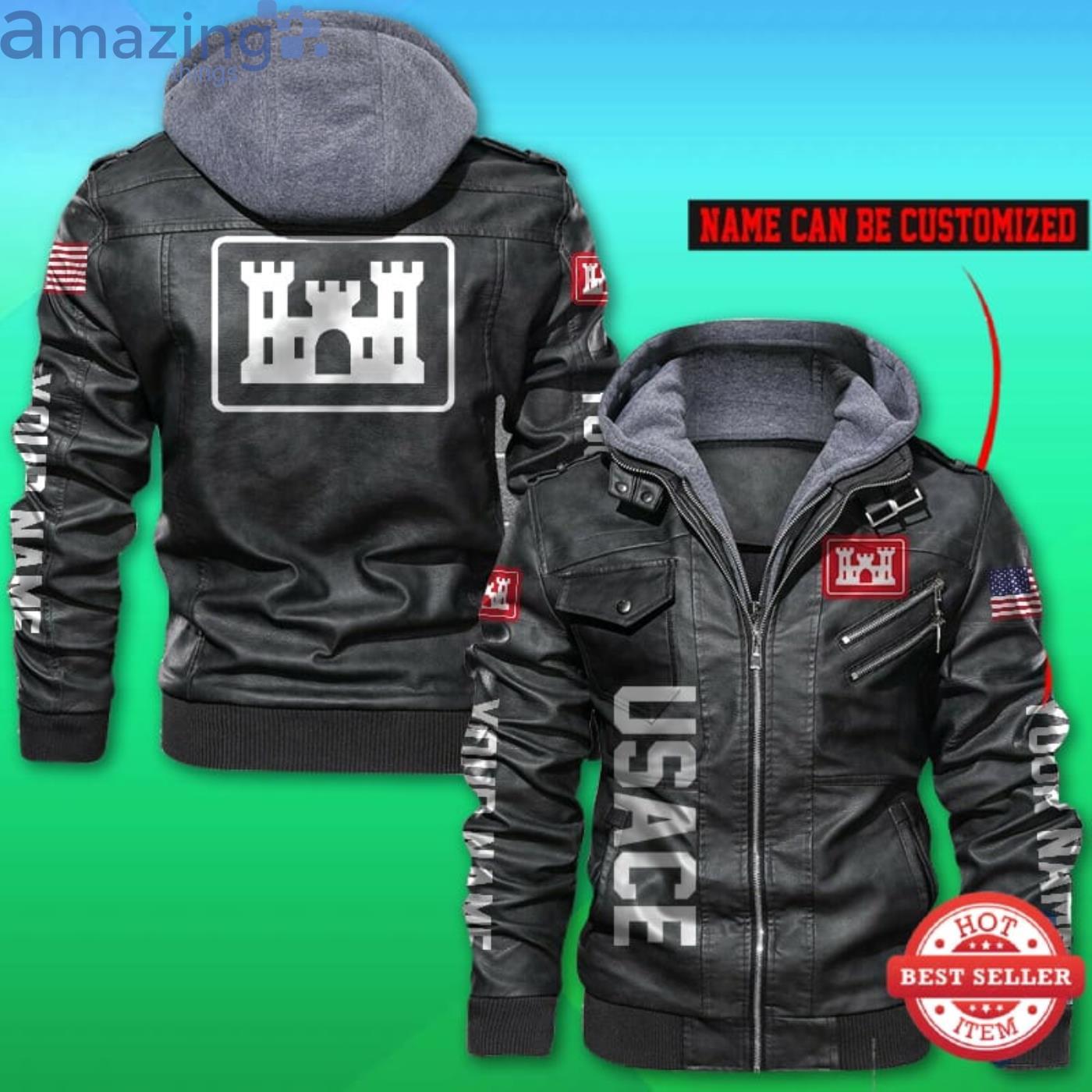Us Army Corps Of Engineers Custom Name Name Leather Jacket Product Photo 1