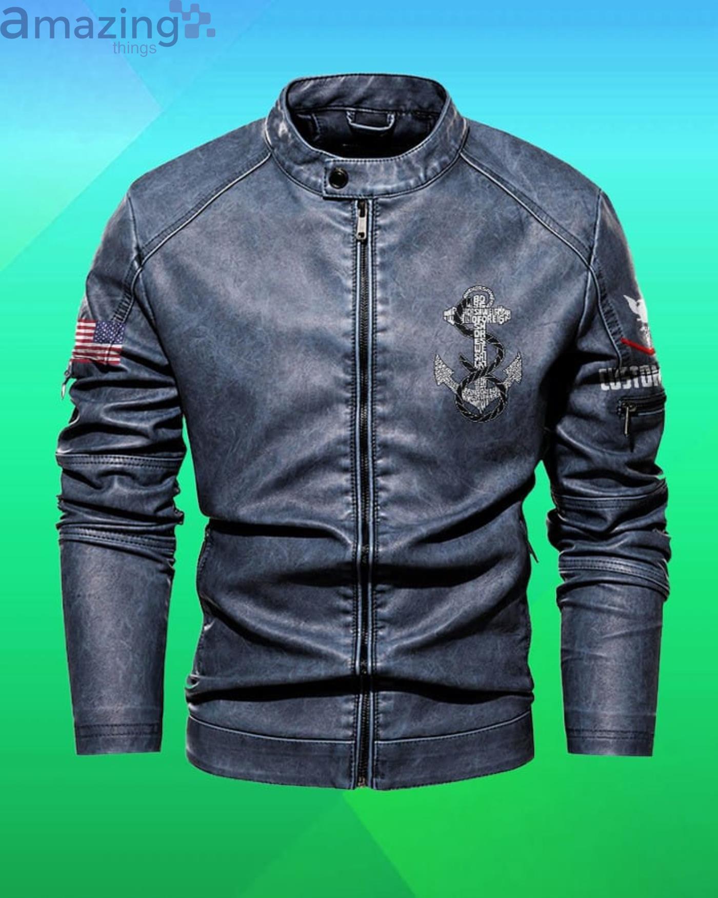 Anchor blue sales leather jacket