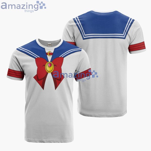 Usagi Tsukino Uniform Sailor Moon Amine Casual Full Print 3D T-Shirt Product Photo 1