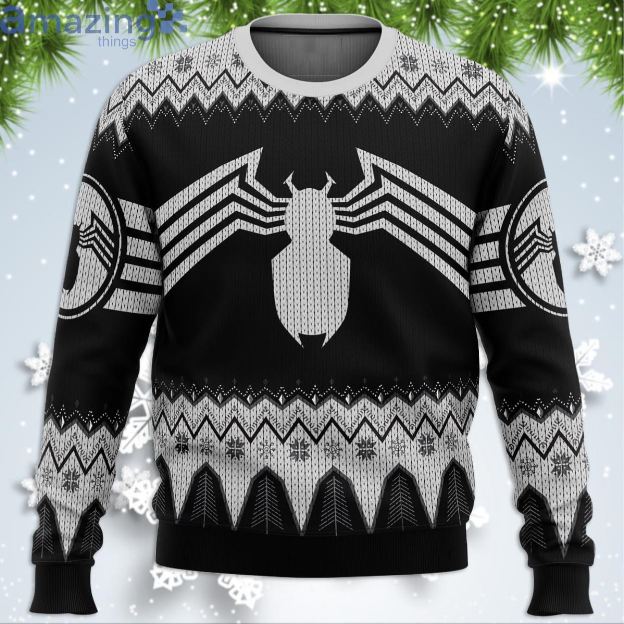 Venom Marvel Venom Symbol Funny Christmas Gift Ugly Christmas Sweater Product Photo 1