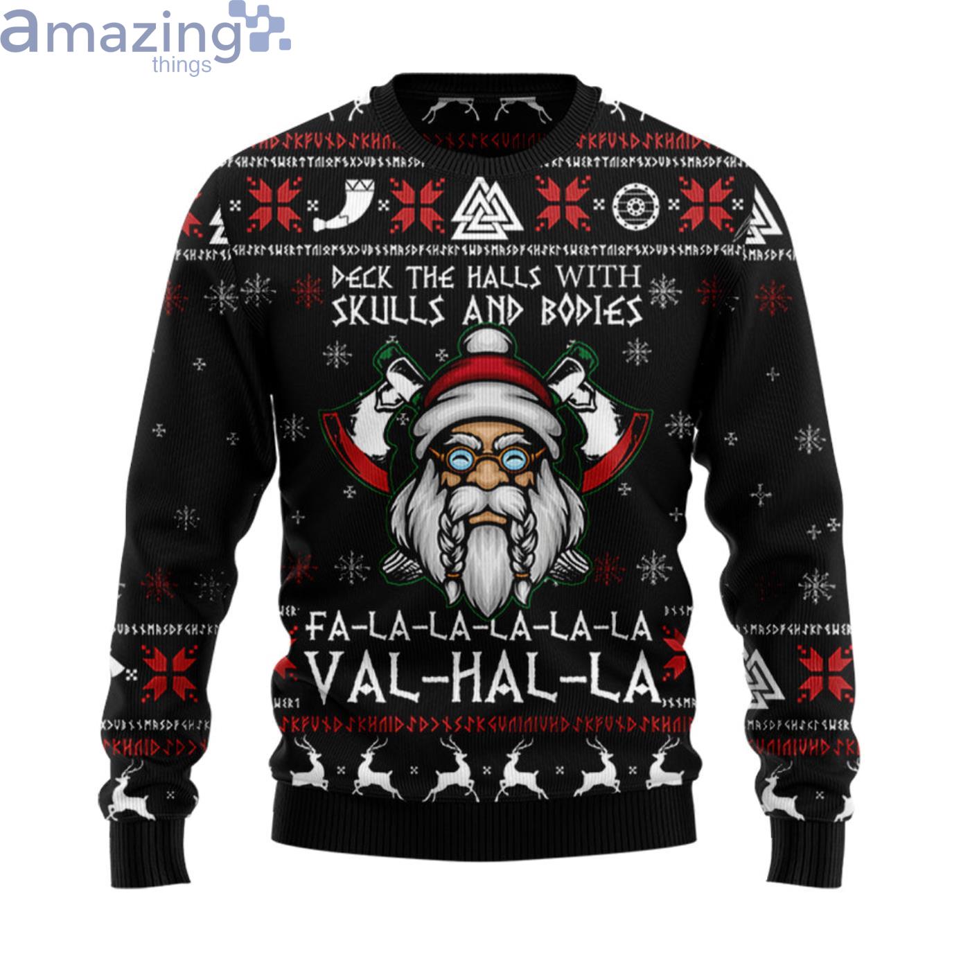 Viking Deck The Halls Christmas Ugly Sweater Product Photo 1