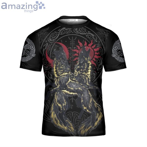 Viking Wolf Sun And Moon Viking 3D T-Shirt Vikings Shirt Viking Gift Product Photo 1