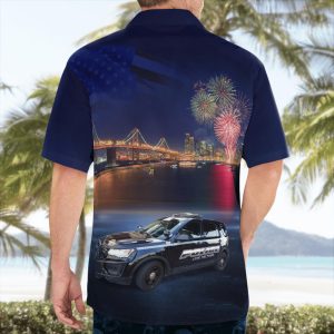 Village Of Lake Delton Wisconsin Police Department Ford Police Interceptor Utility 4Th Of July Hawaiian Shirt Product Photo 4