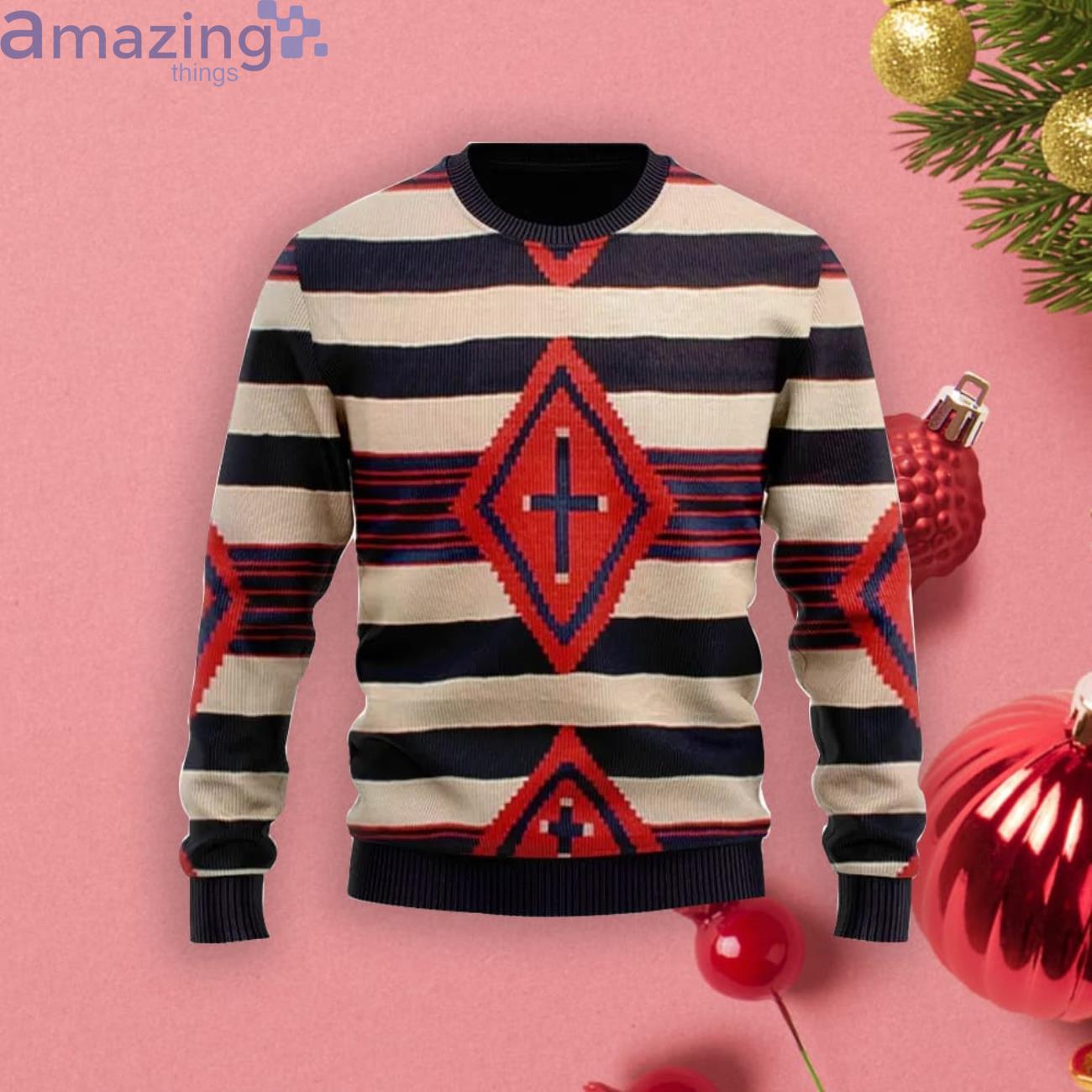 Vintage Red Navajo Navajo Chief Christmas Gift Ugly Christmas Sweater Product Photo 1