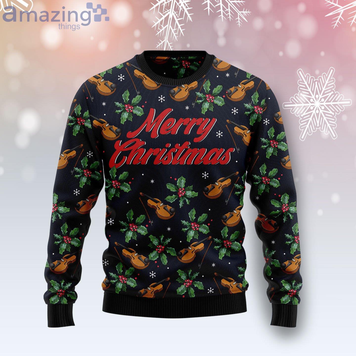 Violin Christmas Violin Lover Ugly Christmas Sweater image Violin Christmas Violin Lover Ugly Christmas Sweater Product Photo 1 Product photo 1